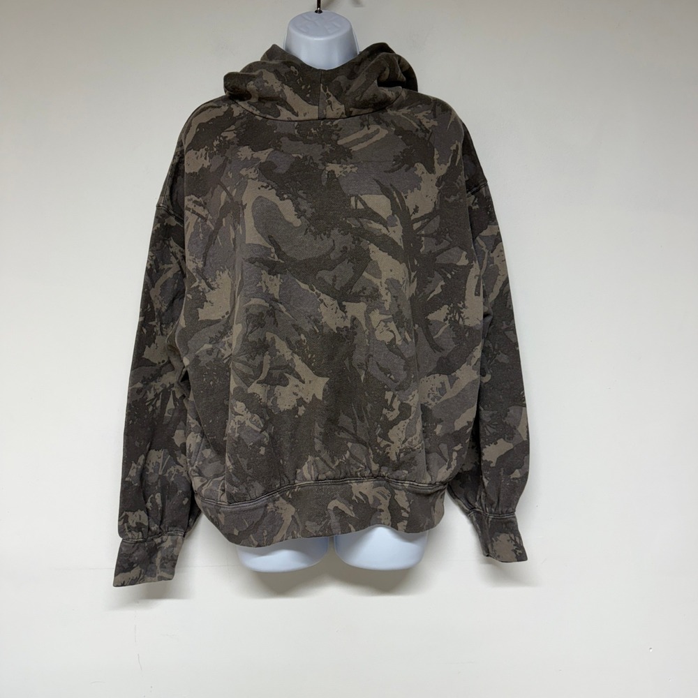 Out from Under Camo Hoodie Womens Size S Brown Camouflage Sweatshirt Pullover